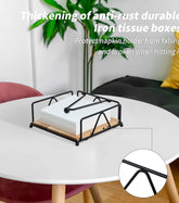 Napkin holder with weighted arm for secure and stable placement of paper napkins on dining table