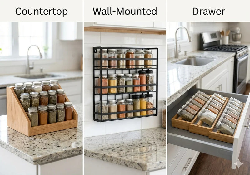 <h1>Countertop vs Wall-Mounted vs Drawer Spice Rack: Which Is Right for You?</h1>