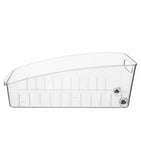 Clear storage bin with wheels for easy mobility and organized home or kitchen storage