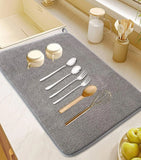 Kitchen drying mats for countertop to absorb water and dry dishes, glasses, and utensils quickly