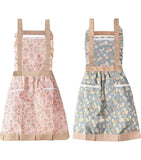 Women floral kitchen chef apron for baking and cooking with elegant print and durable material
