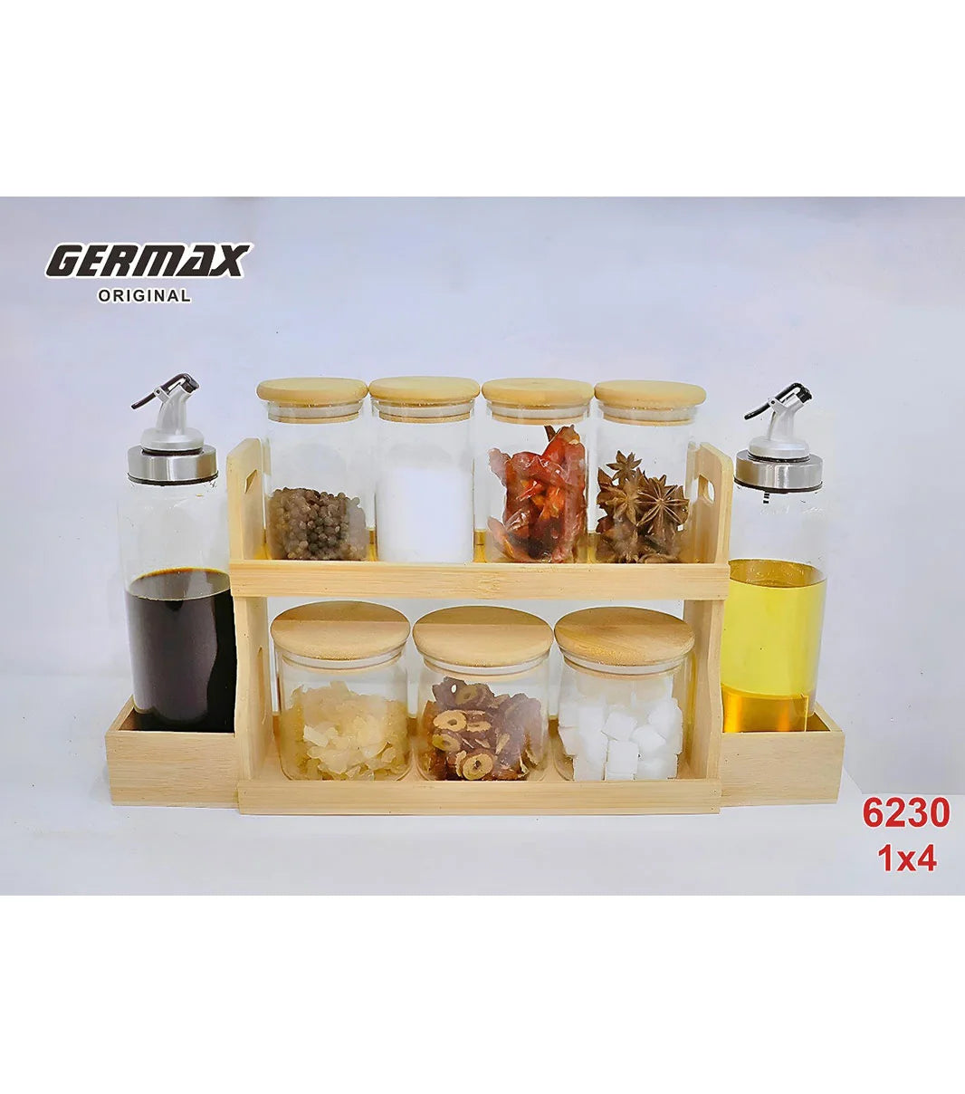 Small 2-Tier Bamboo Spice Rack