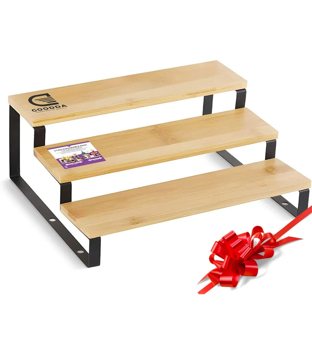 3-Tier Bamboo Step Rack