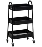 3-Tier Black Stainless Steel Cart